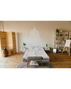 Witte Romantische Anti-muggen Klamboe voor Queensize Bed
