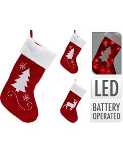 Kerstsok met LED verlichting - diverse designs
