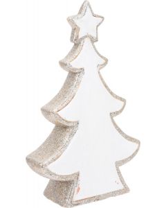 Kerstboom zilver met glitter 30 cm