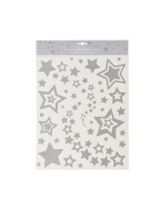 Raamsticker sterren zilver 30x42cm - diverse designs