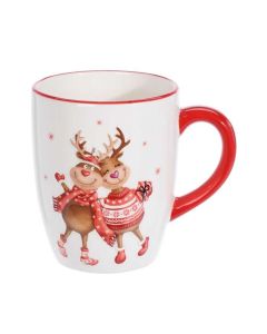 Kerst beker rendier porselein