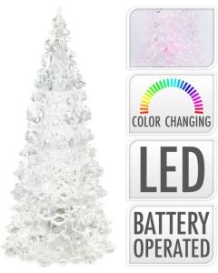 Kerstboom acryl kleur led 17 cm
