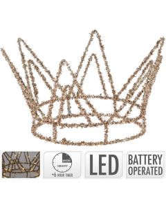 LED-verlichte decoratieve kroon 17cm goud