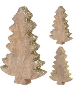 Kerstboom goud 22 cm 2 soorten