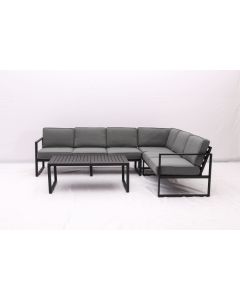 Hoek loungeset "Dubai" - Zwart - Pure Garden & Living