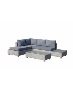 Wicker hoek loungeset "Cebu" grijs