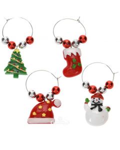 Kerst Glashangers voor Wijnglazen en Drinkglazen 4 stuks