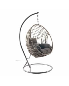 Hangstoel "Brisbane" grijs wicker - Pure Garden & Living