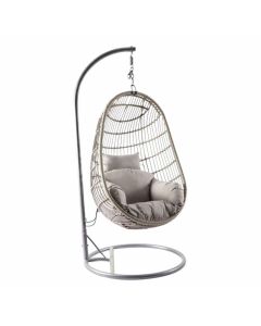 Hangstoel "Perth" wicker grijs - Pure Garden & Living