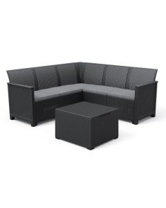 Keter Emma hoek loungeset grafiet - 5-persoons