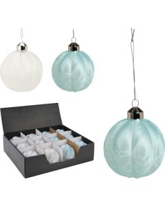 Kerstbal 80mm ice finish - diverse kleuren