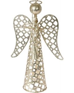 Kerstboompiek engel 28 cm goud glitter