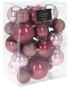 Kerstbal 26 stuks roze