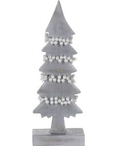 Kerstboom zilver parelstreng 31 cm