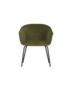 WOOOD Sien Eetkamerstoel Fluweel Army - Set van 2