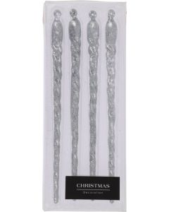 IJspegels 21cm 4 stuks zilver