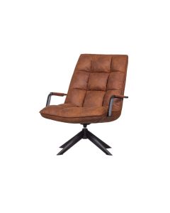 WOOOD Jouke Draaifauteuil met Armleuning Cognac