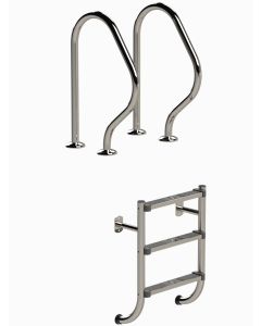 IDEAL 2-delige RVS zwembadtrap 3 treden - AISI 304