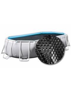 W'eau Premium solar cover ovaal - 610 x 370 cm (zeilmaat 604 x 364) - Zwart