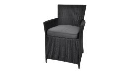Tuinstoel wicker "Samos" zwart