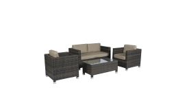 Zithoek "Bari" Loungeset wicker - Bruin - Pure Garden & Living