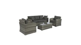 Zithoek "Cairo" Wicker loungeset - Elegant donkergrijs  - Pure Garden & Living