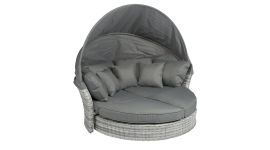 Lounge eiland & loungebed "Savanna" - Mix Grey Wit/Grijs - Pure Garden & Living