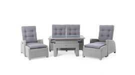 Wicker Loungeset "Ludo" - Grijs - Pure Garden & Living