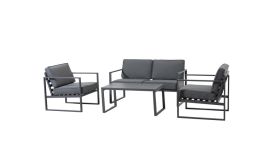 "Dubai" Loungeset Tuinset Aluminium - Grijs - Pure Garden & Living