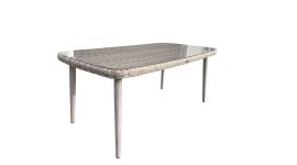 Tuintafel eettafel wicker "Bora" - 180x100x75 cm - Sunset Naturel