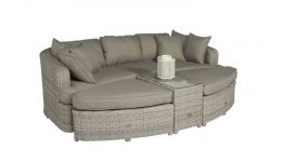 Lounge Eiland "Palma" Wicker Beige/Grijs - Pure Garden & Living