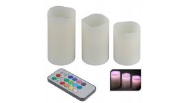 LED kaars 3 stuks, verandert van kleur