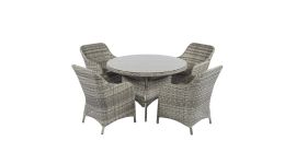 "Miami" Dining loungeset wicker naturel - Cappucino Beige - Pure Garden & Living