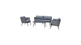 Stoel-bank loungeset "Yvonne" - Antraciet - Pure Garden & Living