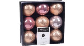 Kerstbal set Pretty 60mm 9 stuks