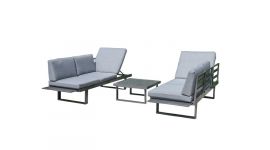 Loungebank "Mekka" grijs - aluminium