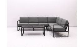 Hoek loungeset "Dubai" - Zwart - Pure Garden & Living