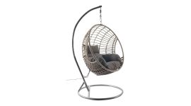 Hangstoel "Brisbane" grijs wicker - Pure Garden & Living