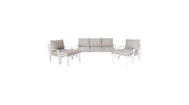 Dining Loungeset "Eva" - aluminium wit - Pure Garden & Living