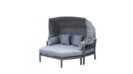 Loungebed aluminium "Mekka" - grijs