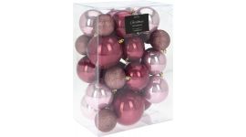 Kerstbal 26 stuks roze