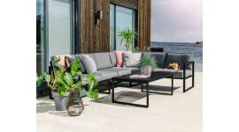 Hoek loungeset "Dubai" - Zwart - Pure Garden & Living