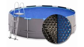 W'eau solar cover rond - 360 cm (zeilmaat 354) - Zwart/Blauw