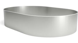 Staalwand ovaal 600 x 320 x 120 cm (met uitsparingen en profielen)