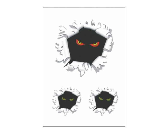 Kogelgat met ogen set sticker