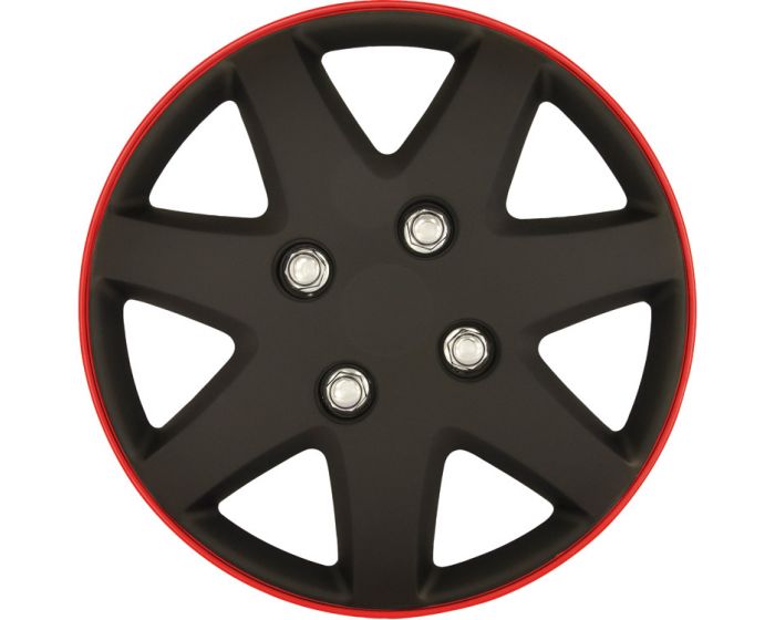 Michigan Mat zwart/rood Rim - 16 inch wieldoppen