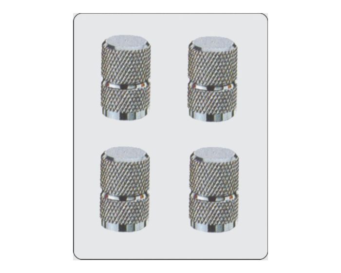 Ventiel kapjes zilver 4stuks