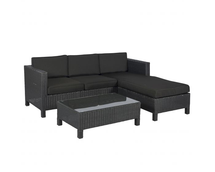 Loungeset wicker hoekbank