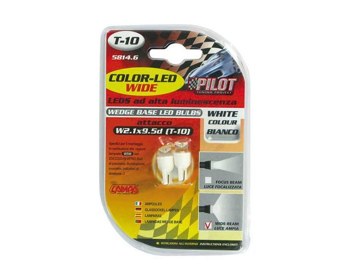 Verlichting T10 lamp 1x LED 12V wit WB