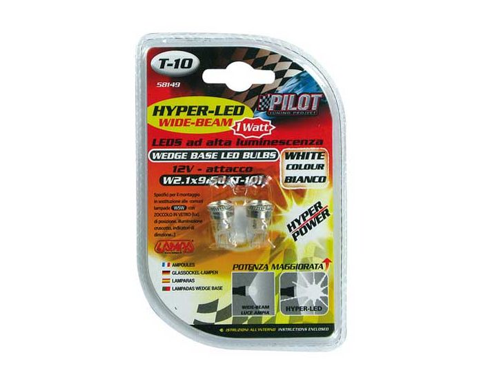 Verlichting T10 lamp 1x SMD 12V wit WB Hyper LED